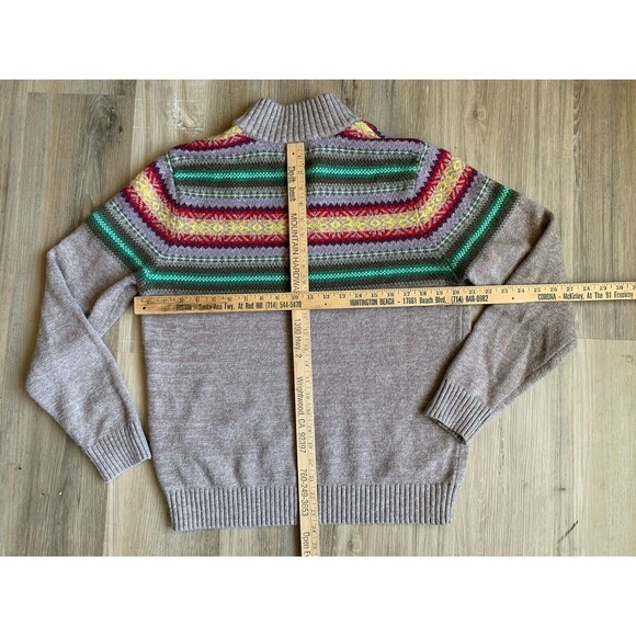 Vintage Lands End Lambs Wool Blend Cardigan Knit 1/4 zip Sweater Mens MEDIUM - Picture 4 of 9